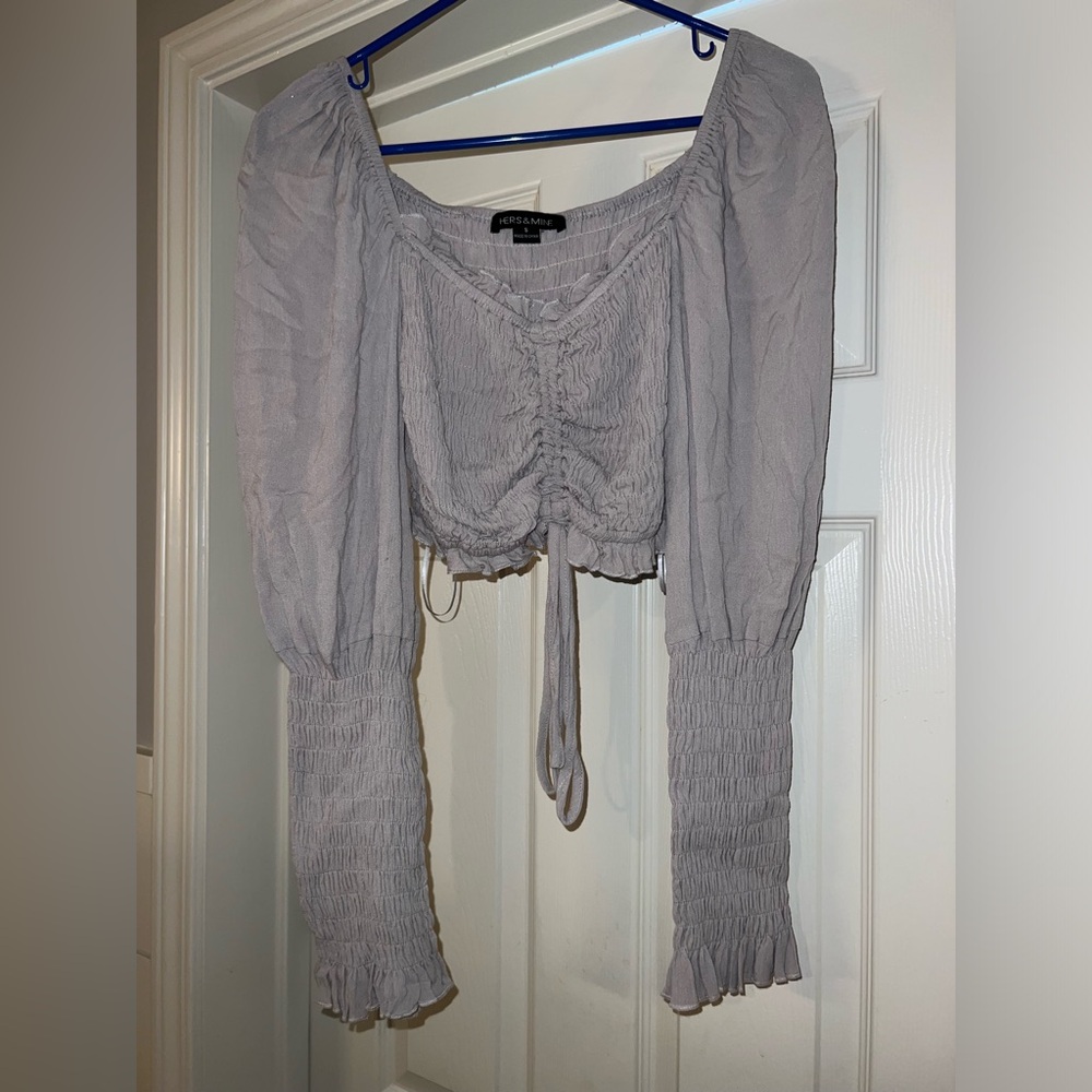 GREY LONG SLEEVE TOP
